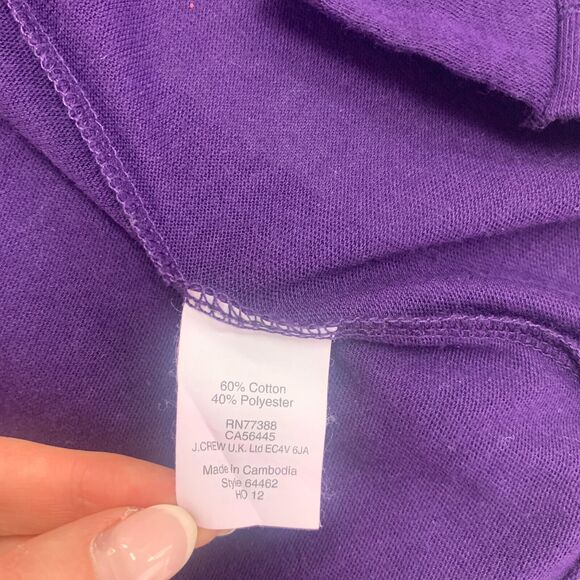 J Crew Cardigan Womens XS Extra Small Mulberry Cotton Blend Open Front Knit - Picture 6 of 11